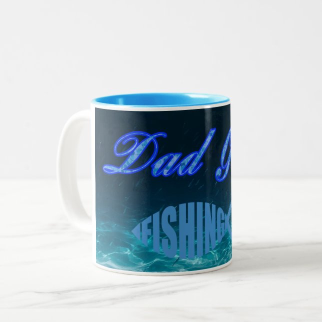 Tasse 2 Couleurs Papa Parti à la Pêche (Devant gauche)