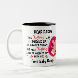 Tasse 2 Couleurs Papa personnalisé à être de Baby Bump Noël