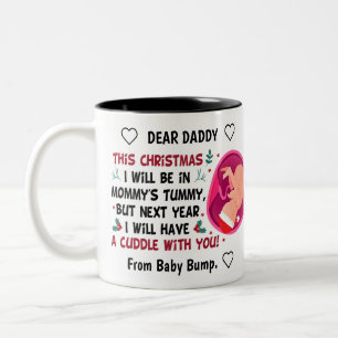 Tasse 2 Couleurs Papa personnalisé à être de Bump Noël 2021
