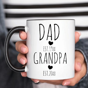 Tasse 2 Couleurs Papa personnalisé Établissement Nouveau Grand-père