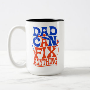 Tasse 2 Couleurs Papa peut réparer n'importe quoi Drôle Mécanicien 