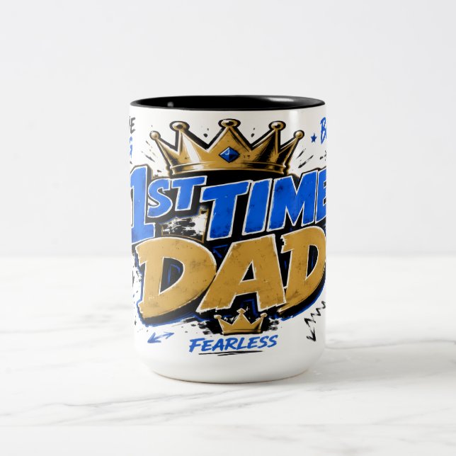 Tasse 2 Couleurs Papa pour la 1ère fois (Centre)