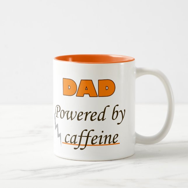 Tasse 2 Couleurs Papa Powered by caffeine (Droit)