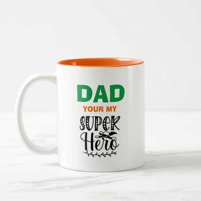 Tasse 2 Couleurs Papa Ton Superhéros (Gauche)