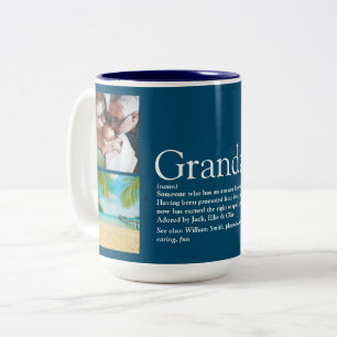 Tasse 2 Couleurs Papé Grand-père Papi Définition Collage de photos