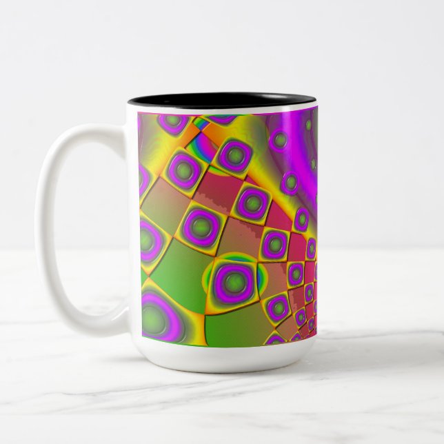 Tasse 2 Couleurs Papier Pop Neon Psychedelic (Gauche)
