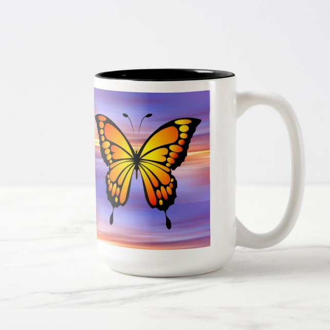 Tasse 2 Couleurs Papillon  (Droit)