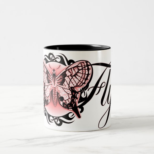 Tasse 2 Couleurs Papillon. (Centre)