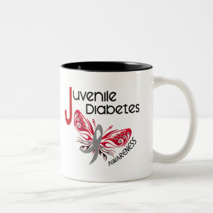 Tasse 2 Couleurs PAPILLON 3 de diabète de type 1