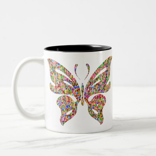 Tasse 2 Couleurs Papillon Abstrait 2 (Gauche)