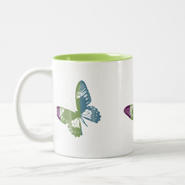 Tasse 2 Couleurs Papillon aquarelle (Gauche)