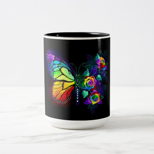 Tasse 2 Couleurs Papillon arc-en-ciel (Centre)