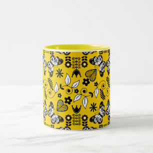 Tasse 2 Couleurs Papillon art populaire scandinave