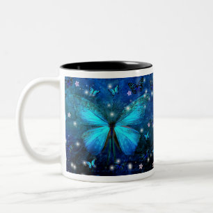 Tasse 2 Couleurs Papillon bleu
