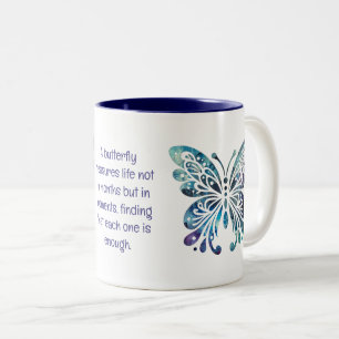 Tasse 2 Couleurs Papillon - Blues Royales, Purples et Verts avec de