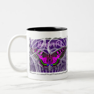 Tasse 2 Couleurs Papillon Coloré avec Tourbillons
