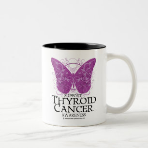Tasse 2 Couleurs Papillon de cancer de la thyroïde