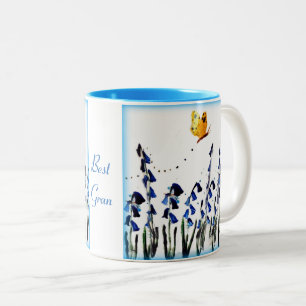Tasse 2 Couleurs Papillon de jacinthes des bois floral