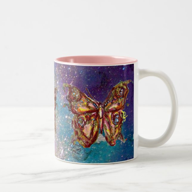 TASSE 2 COULEURS PAPILLON EN PAILLETTES D'OR (Droit)