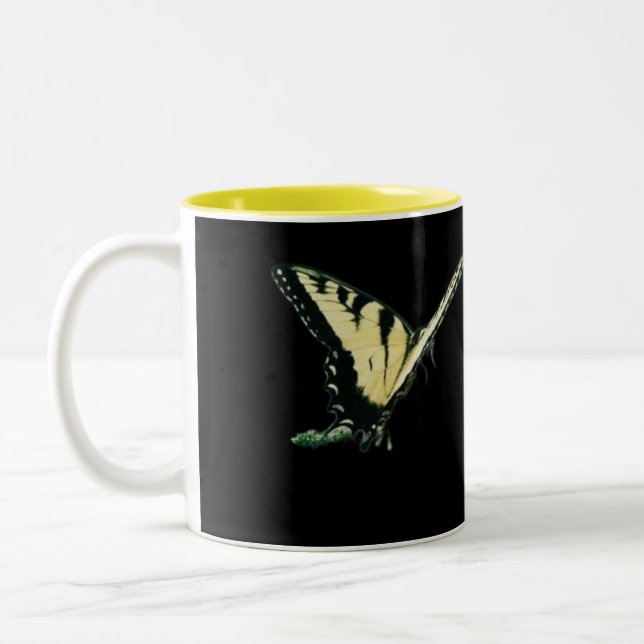 Tasse 2 Couleurs Papillon et Rose (Gauche)