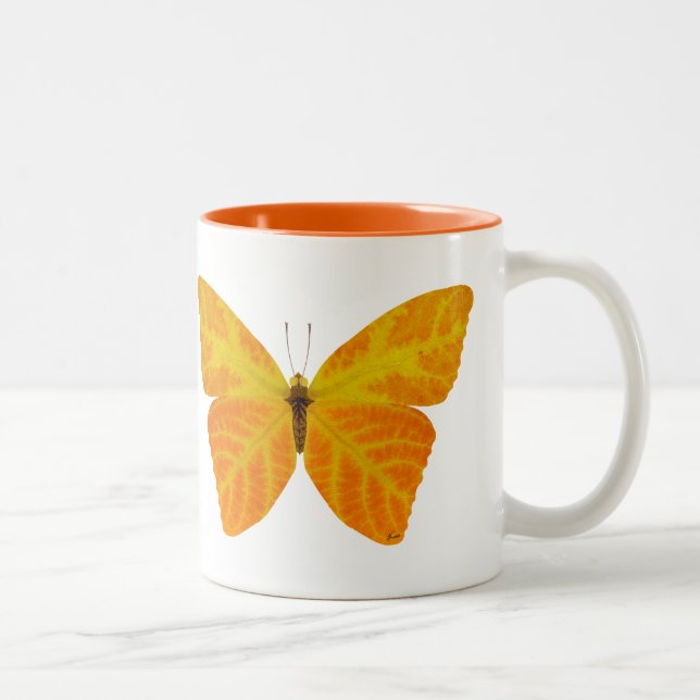 Tasse 2 Couleurs Papillon feuille Aspen 3 (Droit)