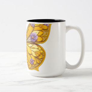 Tasse 2 Couleurs Papillon floral Art déco