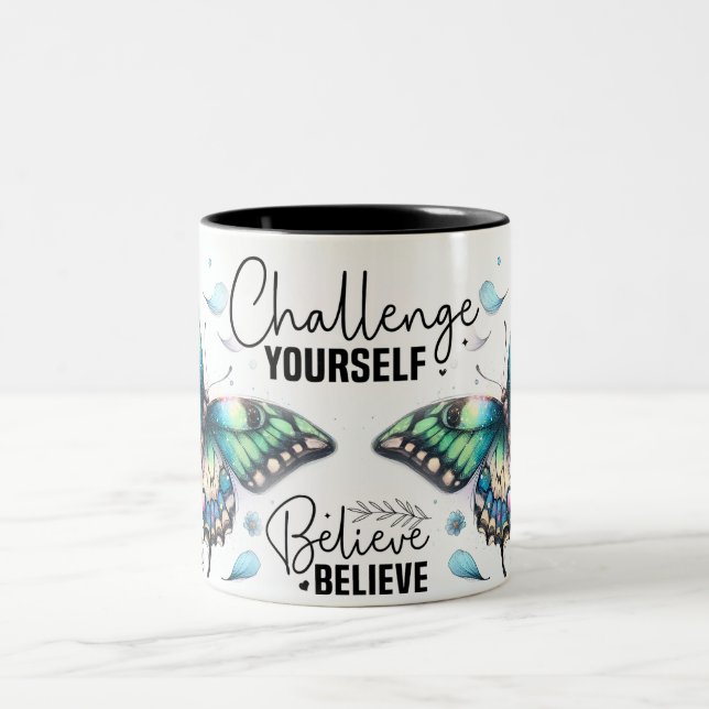 Tasse 2 Couleurs Papillon Inspirant Wrap (Centre)