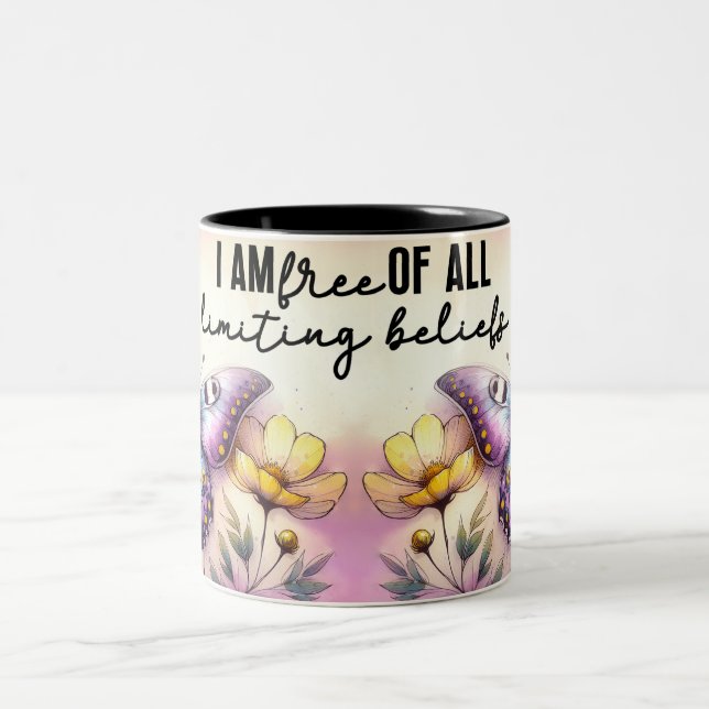 Tasse 2 Couleurs Papillon Inspirant Wrap (Centre)