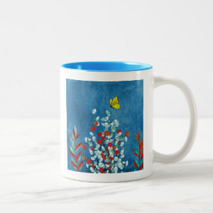 Tasse 2 Couleurs Papillon Jaune