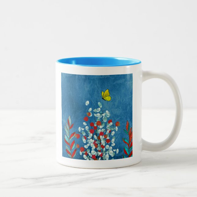 Tasse 2 Couleurs Papillon Jaune (Droit)