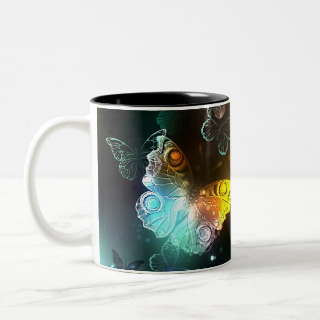 Tasse 2 Couleurs Papillon lumineux et papillons de nuit (Gauche)