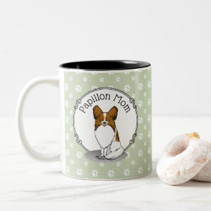 Tasse 2 Couleurs Papillon Maman Pap Maman (blanc & sable) Mignonne 