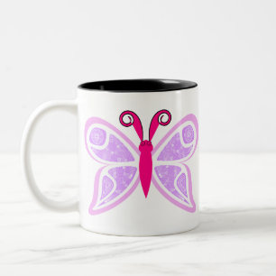 Tasse 2 Couleurs Papillon mignon rose fille Imaginaire mousseux