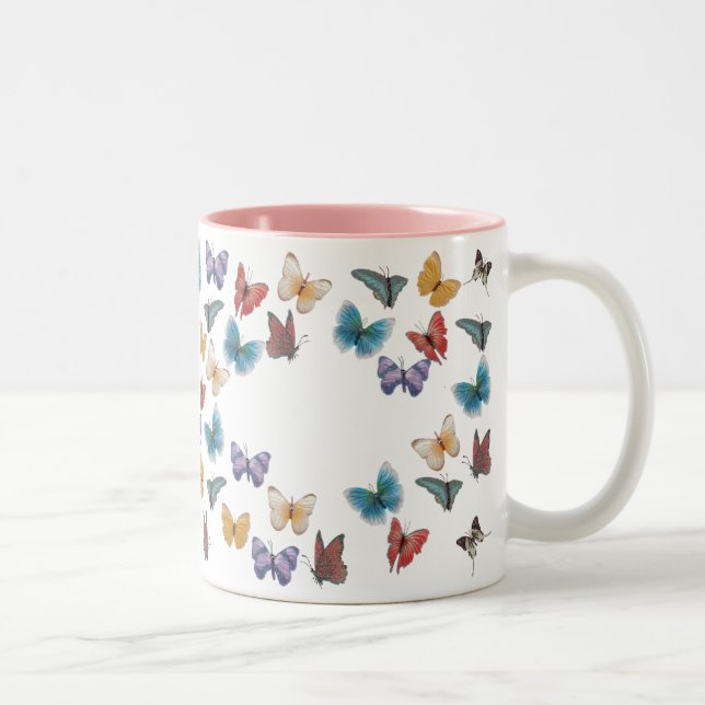 Tasse 2 Couleurs Papillon-Modèle (Droit)