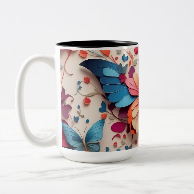 Tasse 2 Couleurs Papillon mou (Gauche)