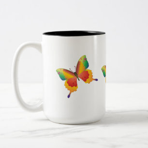 Tasse 2 Couleurs Papillon peint