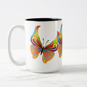 Tasse 2 Couleurs Papillon peint