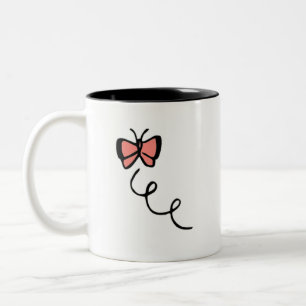 Tasse 2 Couleurs Papillon rose de corail