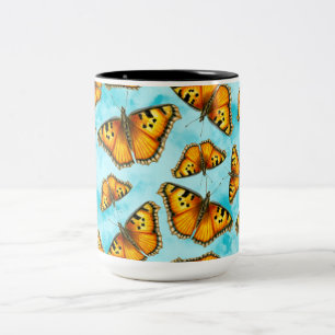 Tasse 2 Couleurs Papillon Tortoiseshell en Californie sur les nuage
