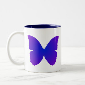 Tasse 2 Couleurs Papillon Violet et Bleu