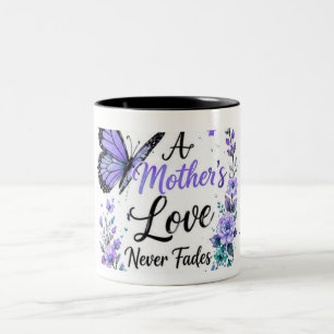 Tasse 2 Couleurs Papillon Violet "L'amour d'une mère ne faiblit jam