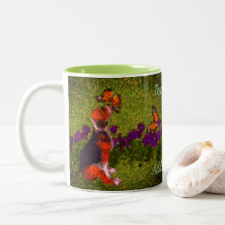 Tasse 2 Couleurs Papillons beagles Chien Art Personnalisé