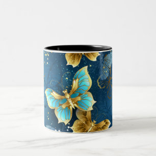 Tasse 2 Couleurs Papillons dorés