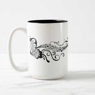 Tasse 2 Couleurs Papillons en dentelle noire 6 Musical