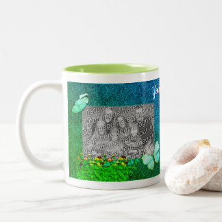 Tasse 2 Couleurs Papillons Et Fleurs Art Photo Personnalisée