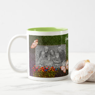 Tasse 2 Couleurs Papillons Et Fleurs Photo Personnalisée