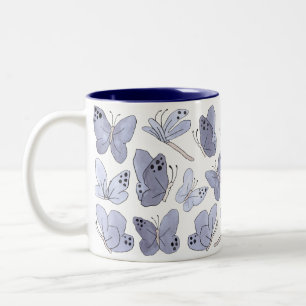 Tasse 2 Couleurs Papillons et libellules Aquarelle mignonne