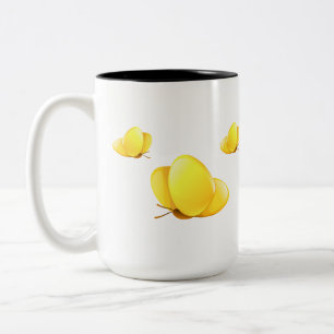 Tasse 2 Couleurs Papillons jaunes simples