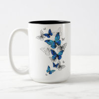 Papillons volants bleus Morpho