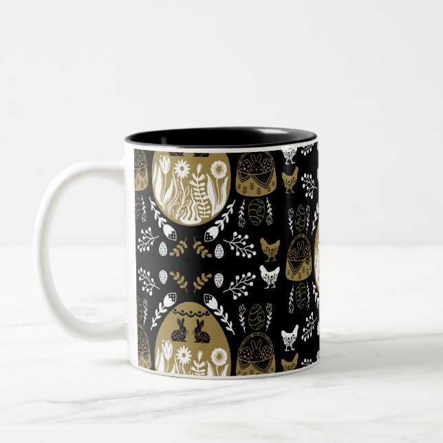 Tasse 2 Couleurs Pâques Avril cadeau de vacances (Gauche)